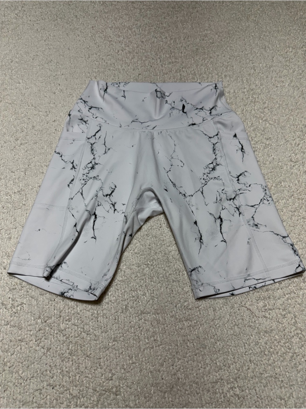 Buffbunny Collection Marble Print Pocket Biker Shorts M